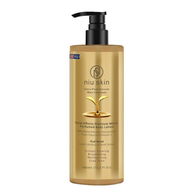 Niu Skin Body Lotion-Extra Plant Extracts More Luminous with Alpha Arbutin, Niacinamide & Vitamin C, Oud Wood (480ml)