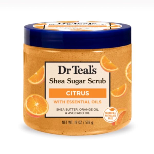 Dr Teal's Shea Sugar Citrus Scrub (With Essential Oils) (538ml)
