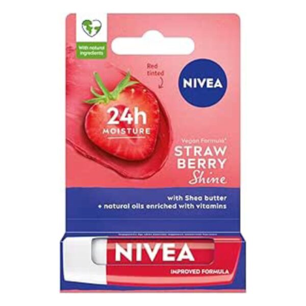Nivea 24h StrawBerry Shine Lip Balm (4.8g)