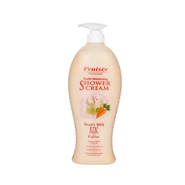 FruiserGold Double Moisturising Shower Cream, Goat Milk UV White and Carrot (1200ml)